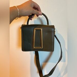 Zara Olive Mini Bag with Gold Accent
